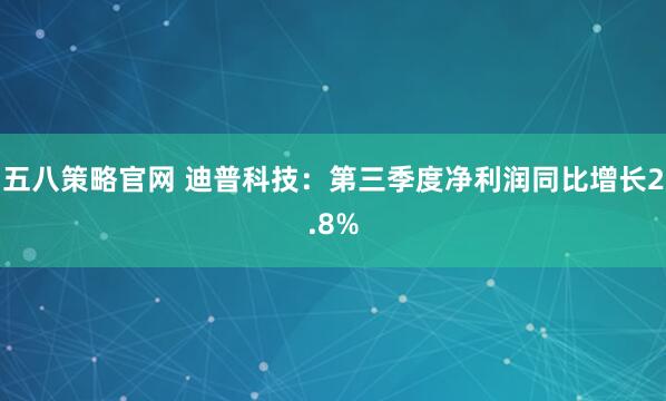 五八策略官网 迪普科技：第三季度净利润同比增长2.8%